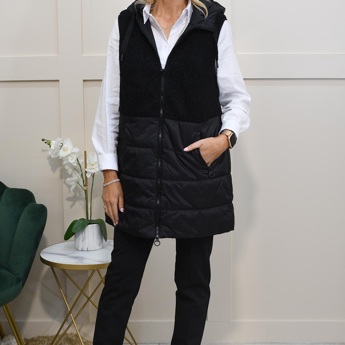 Barbara Lebek  Quilted Gilet Sky Blue 50740062-727