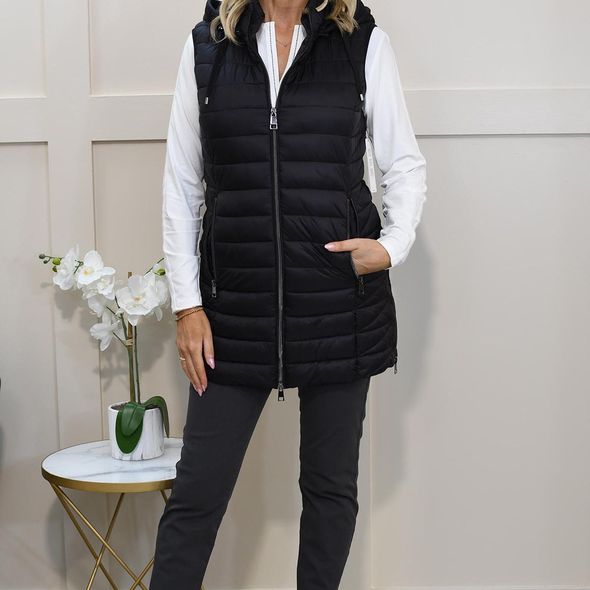 Barbara Lebek Reversible Gilet Navy/Light Blue 50690062-860