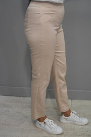 Robell Bella 09 Beige Cotton Luster Stretch Trousers-51692 54930 14