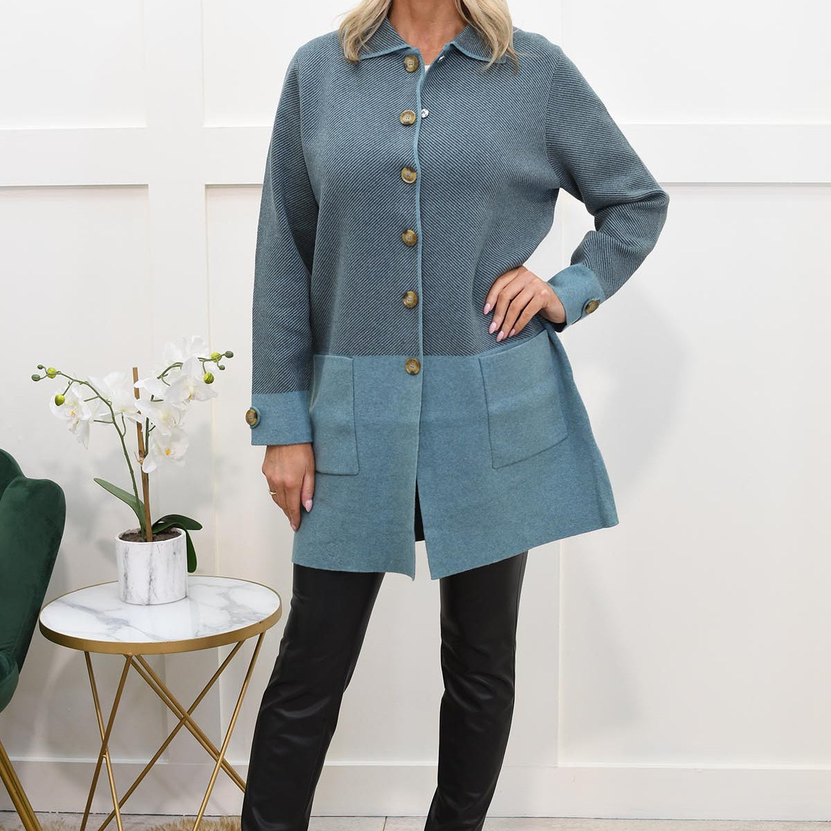 Marble 8108 Trim Cardigan