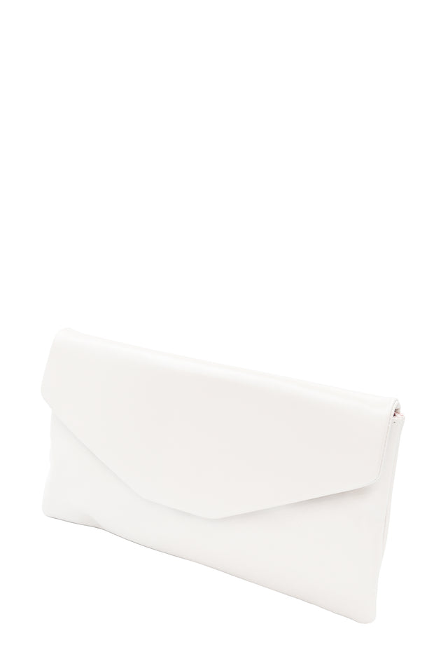 Le Babe Leather Cream Clutch Bag (19) - 42022100