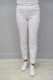 Robell White Stripe Bella Seersucker Trousers - 52642 54554 69