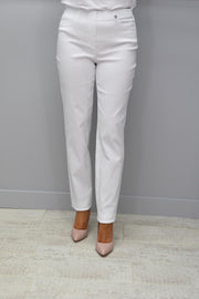 Robell Full Length Bella White Trousers - 51559 5499 10