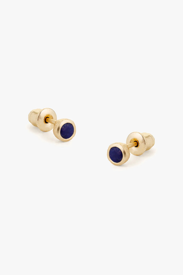 Tutti & Co Birthstone Stud Earrings Gold - Lapis Lazuli (SEPTEMBER) EA539G