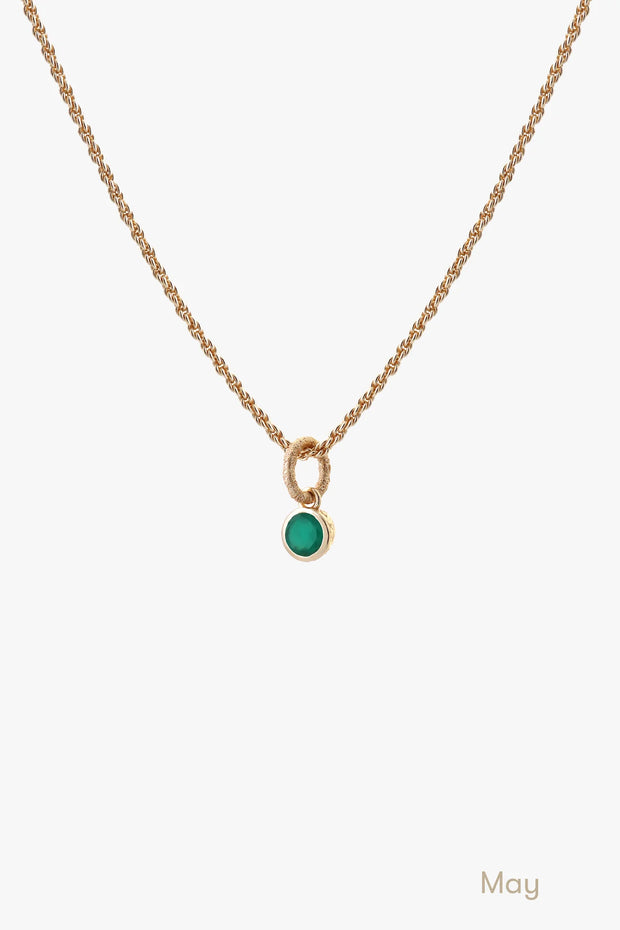 Tutti & Co Birthstone Necklace Gold- Green Onyx (MAY) -NE619G