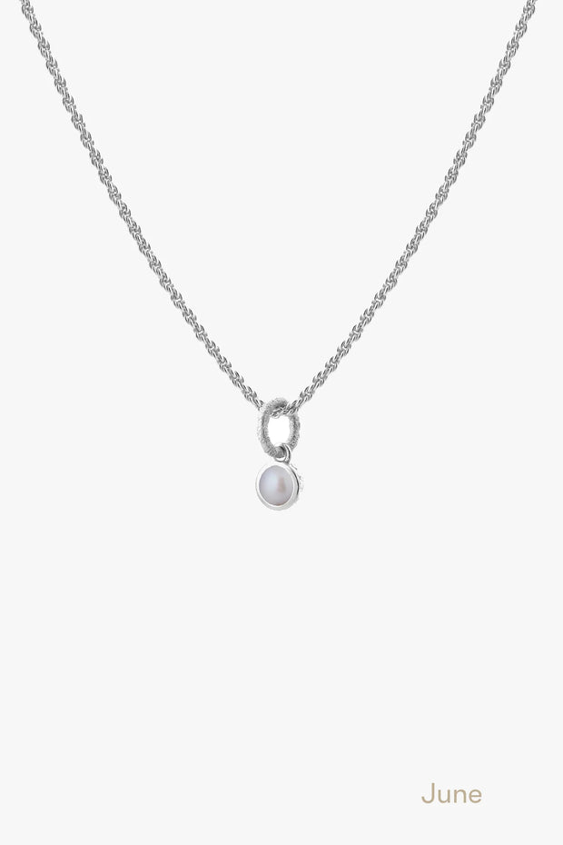 Tutti & Co Birthstone Necklace Silver- Pearl (JUNE) -NE620S