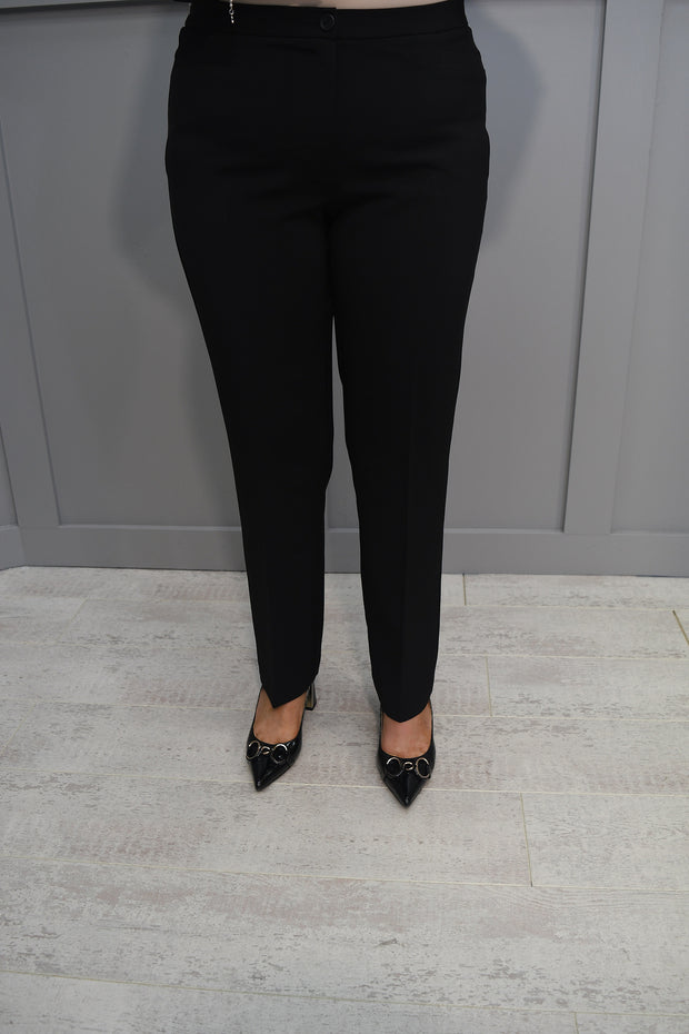 Avalon Black Penny Trouser with Matte Black Button - Penny 309