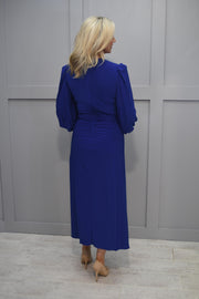 4699 Kate Cooper Royal Blue Jersey Dress With Draped Front- KCAW23161