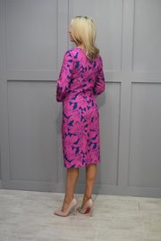 4726 Avalon Pink & Navy Floral Print Dress With Keyhole Detail- 330 Zoe