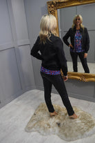 4821 Marble Black Leather Bomber Jacket- 2413 101