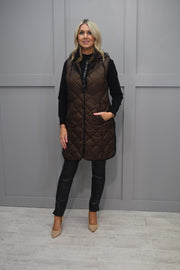Barbara Lebek Brown Quilted Gilet With Button Detail-31300032 370