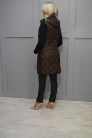 4868 Barbara Lebek Brown Quilted Gilet With Button Detail-31300032 370