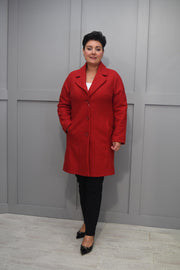 Bianca Red Wool Duster Coat-29022 31 363 Gitta