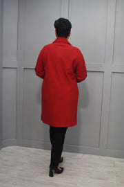 4965 Bianca Red Wool Duster Coat-29022 31 363 Gitta