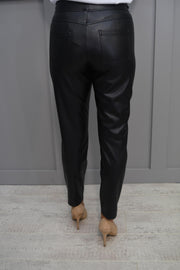 5000 Robell Hygge Black Leatherette Trousers-53470 60042 90