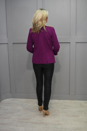 5028 YEW Plum Jacket with Silver Button - 1207 Kayla