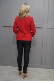5029 YEW Red Jacket with Silver Button - 1207 Tierna
