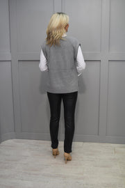 5031 Betty Barclay Light Grey Sleeveless Sweater-5019/2249