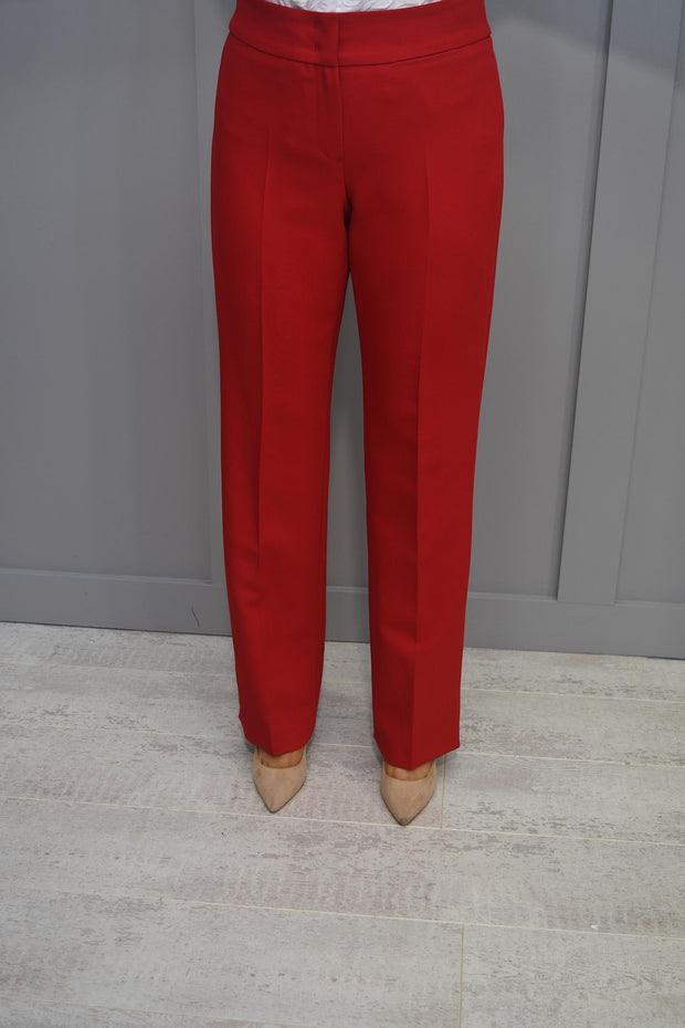 5035 Bianca Red Tailored Trousers- 20036 31 363 Parigi