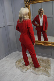 5035 Bianca Red Tailored Trousers- 20036 31 363 Parigi