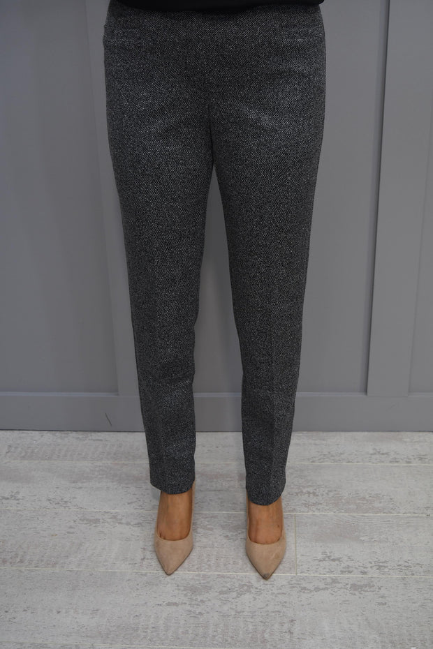 Betty Barclay Grey Tweed Trousers With Pockets-6810/2148