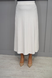 Marble Cream Knit Midi Skirt- 7123 104