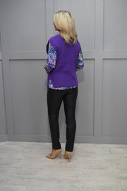 Rabe Purple Sweater Vest With Shoulder Button Detail-51-122702