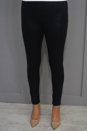 Freddy WR.UP Black Trousers In Glossy Animal Print Cotton With An Ultra-High Waist-WRUP2HHF302