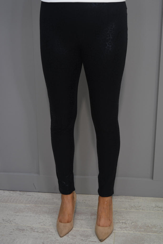 Freddy's WR.UP Black Trousers In Glossy Animal Print Cotton With An Ultra-High Waist-WRUP2HHF302
