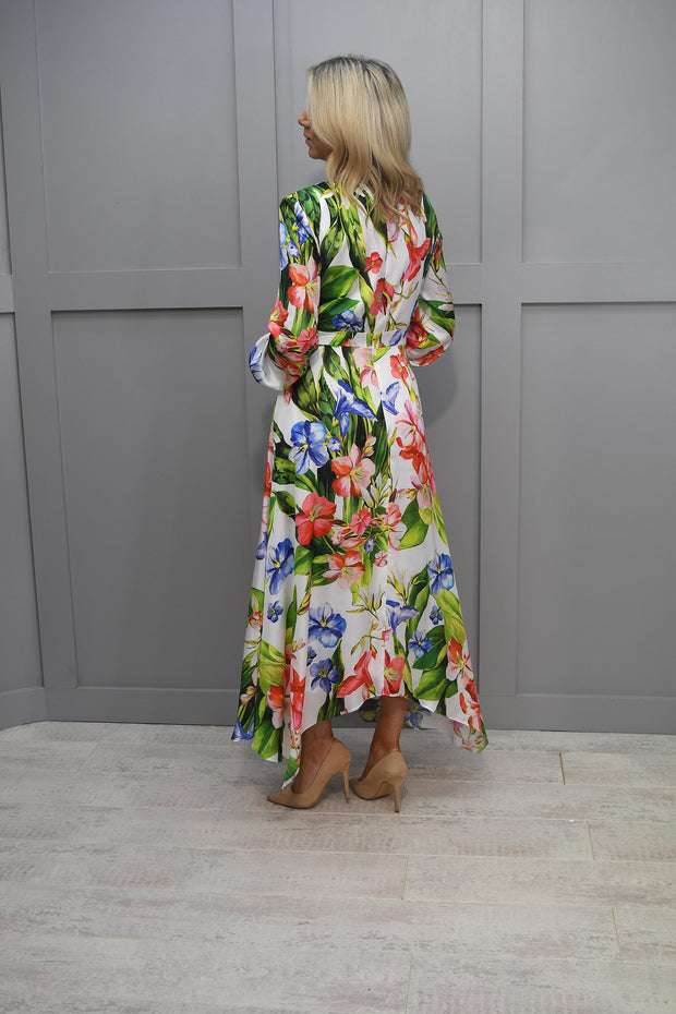 Carla Ruiz Floral Print V Neck Wrap Dress - 50625