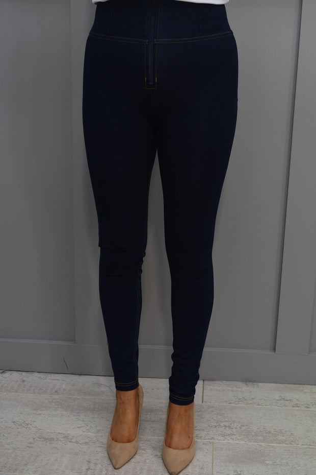 High Waist WR.UP Blue Shaping Super Skinny Jeggings With Zip-WRUP2HHC002ORG