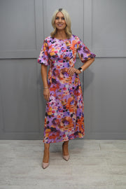 Kate Cooper Lilac Abstract Floral Print Dress- KCS24152