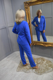 Via Veneto Cornflower Blue Suit Blazer - 601 Dolores