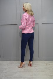 Just White Pink Tweed Short Blazer-J3934/232