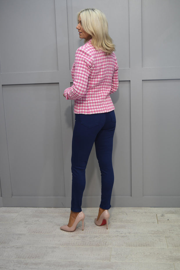 Just White Pink Tweed Short Blazer-J3934/232