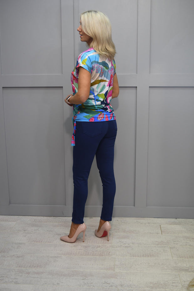 Dolcezza Multicolour 'Rumba' Print Top With Tie Waist-24670