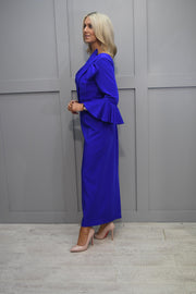 Couture Club Royal Blue Dress With Shoulder Bow Detail-8G125CPS0052544