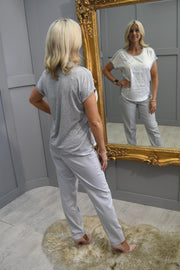 Bianca White & Grey Top With Metallic & Shimmer Detail- Julie 36257 26 750