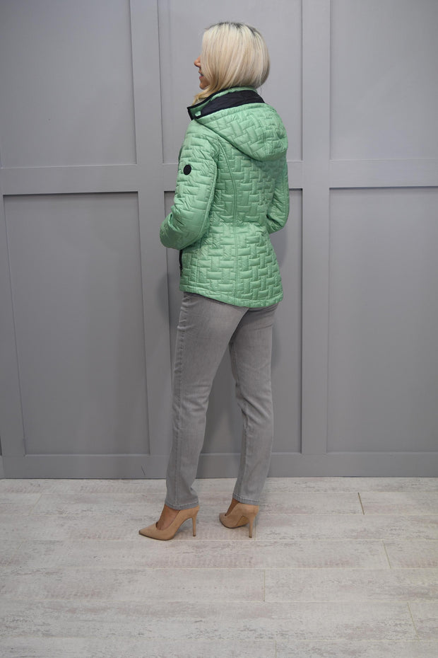 Barbara Lebek Green Quilted Coat with Hood-50530042