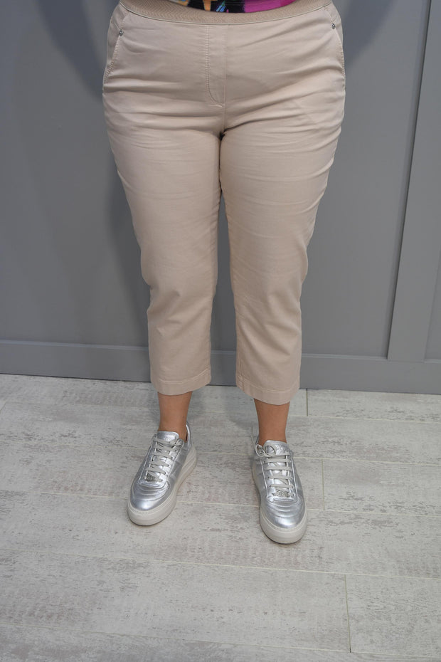 Toni Be Loved Sand 3/4 Length Trousers With Elasticated Waist- Sue 1805-94 726
