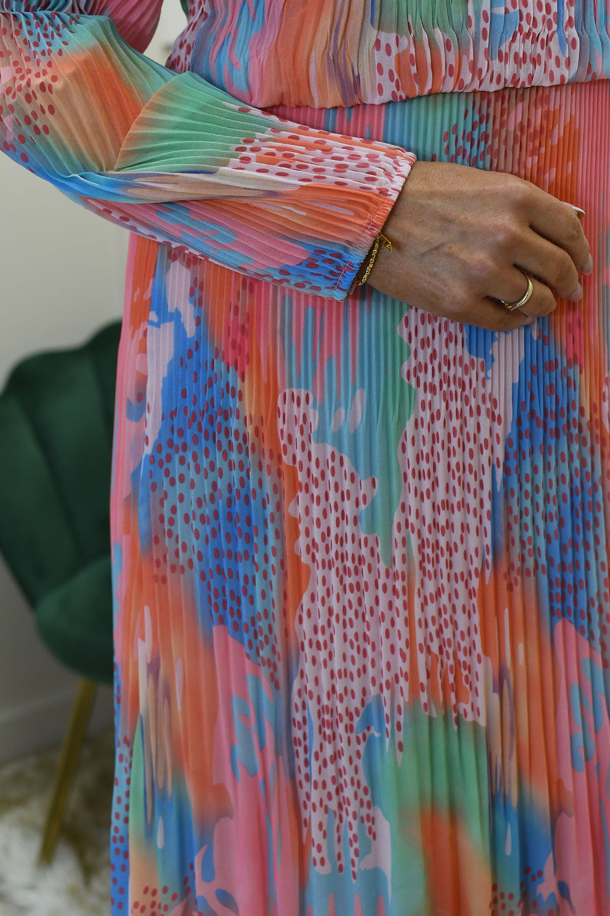Kyla - Abstract Print Plisse Dress| Style Boutique NI