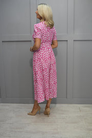 Pomodoro Pink Daisy Tea Dress- 52417