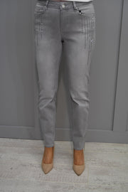 Monari Grey Jeans With Diamante Detail-408302
