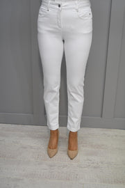 Robell Elena 09 White Stretch Jeans-53524 5527 10