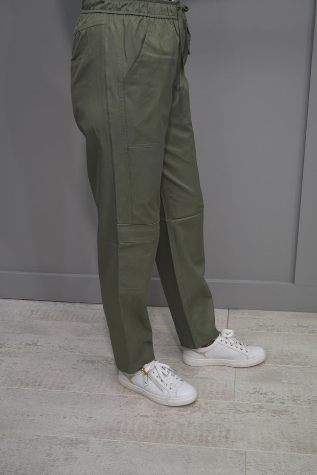 Rabe Khaki Cargo Trousers With Elasticated Waist- 52-221159