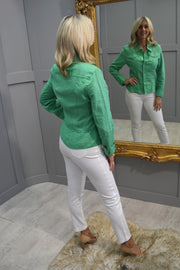 Barbara Lebek Tropical Green Linen Jacket-65180042