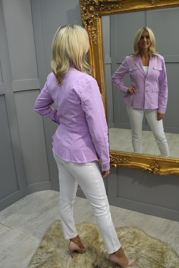 Dolcezza Lavender Blazer Style Denim Jacket- 24202