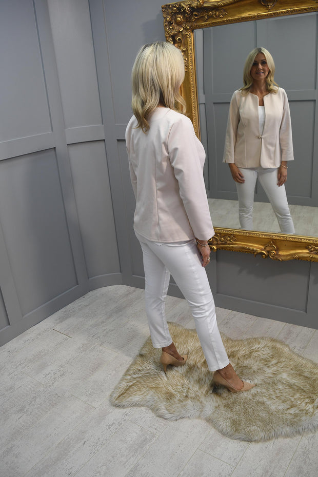 YEW Nude Jacket with Silver Button - 1207 Jemma