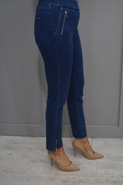 Robell Nena 09 Denim Blue Jeans With Side Zips - 52489 5448 64