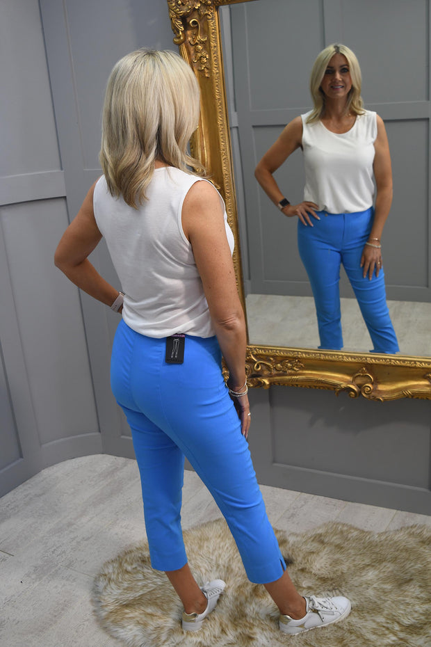 Robell Rose 07 Ocean Blue Cropped Trousers-51636 5499 601